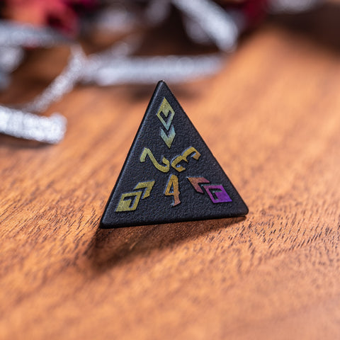 URWizards Obsidian Raised Plating Number Dice Set Ancient Style - Urwizards