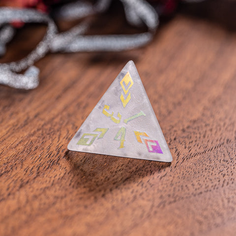 URWizards Clear Quartz Raised Plating Number Dice Set Ancient Style - Urwizards
