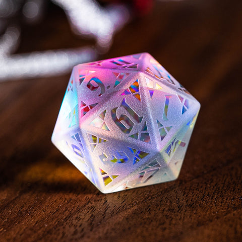 URWizards Dnd Engraved Dichroic Prism Glass Dice Set Ancient Style - Urwizards