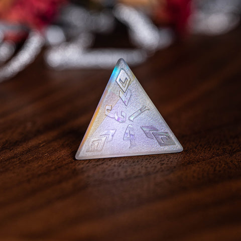 URWizards Dnd Engraved Dichroic Prism Glass Dice Set Ancient Style - Urwizards