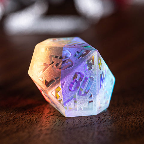 URWizards Dnd Engraved Dichroic Prism Glass Dice Set Ancient Style - Urwizards