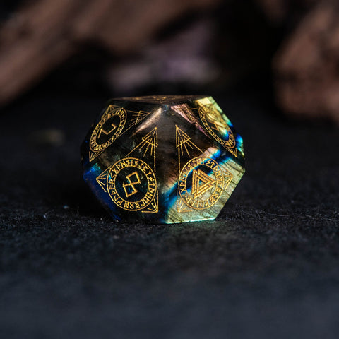 URWizards Dnd Engraved Labraodrite Dice Set Nordic Style - Urwizards