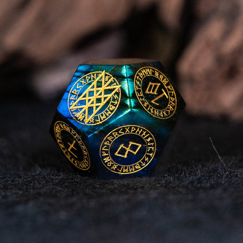 URWizards Dnd Engraved Labraodrite Dice Set Nordic Style - Urwizards