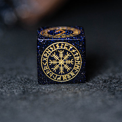 URWizards Dnd Engraved Blue Sandstone Dice Set Nordic Style - Urwizards