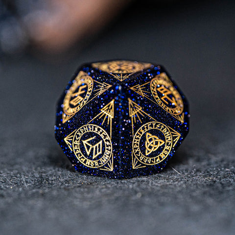 URWizards Dnd Engraved Blue Sandstone Dice Set Nordic Style - Urwizards