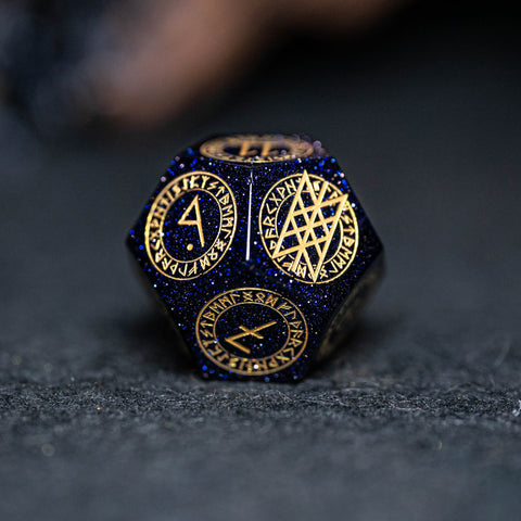 URWizards Dnd Engraved Blue Sandstone Dice Set Nordic Style - Urwizards