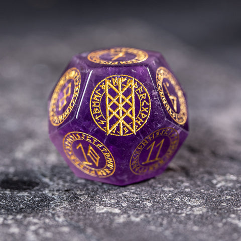 URWizards Dnd Engraved Amethyst Dice Set Nordic Style - Urwizards