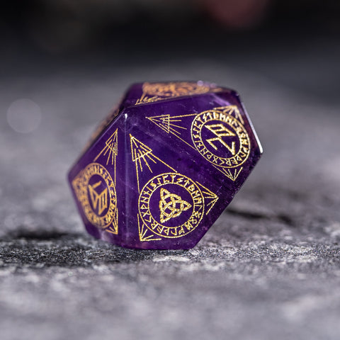 URWizards Dnd Engraved Amethyst Dice Set Nordic Style - Urwizards