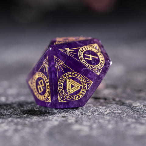 URWizards Dnd Engraved Amethyst Dice Set Nordic Style - Urwizards
