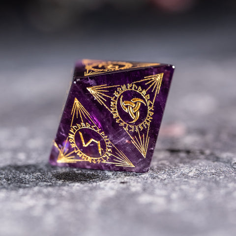 URWizards Dnd Engraved Amethyst Dice Set Nordic Style - Urwizards