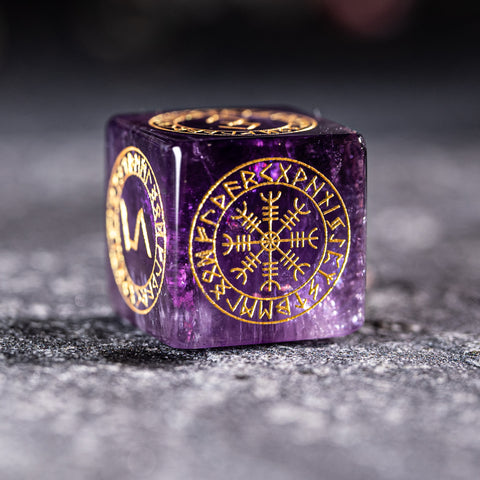 URWizards Dnd Engraved Amethyst Dice Set Nordic Style - Urwizards