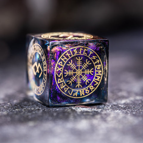 URWizards Dnd Resin Purple Aurora Engraved Dice Set Nordic Style - Urwizards