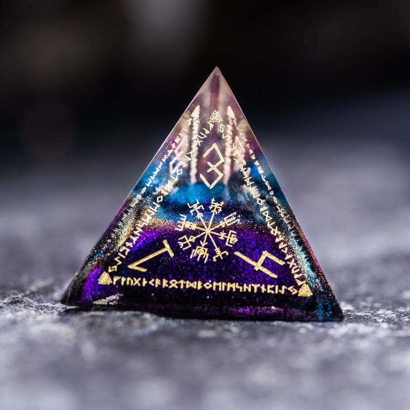 URWizards Dnd Resin Purple Aurora Engraved Dice Set Nordic Style - Urwizards