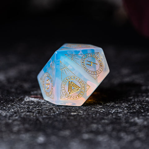 URWizards Dnd Engraved Opalite Dice Set Nordic Style - Urwizards