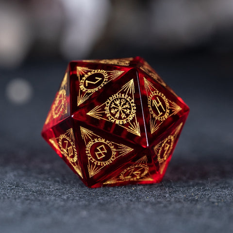 URWizards Dnd Engraved Garnet Galss Dice Set Nordic Style - Urwizards
