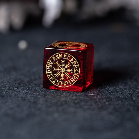 URWizards Dnd Engraved Garnet Galss Dice Set Nordic Style - Urwizards