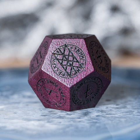 URWizards Dnd Engraved Purpleheart Wood Dice Set Nordic Style - Urwizards