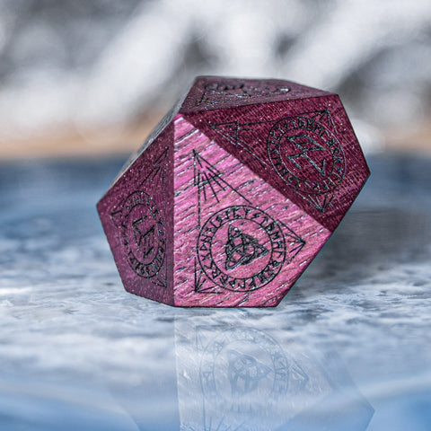 URWizards Dnd Engraved Purpleheart Wood Dice Set Nordic Style - Urwizards