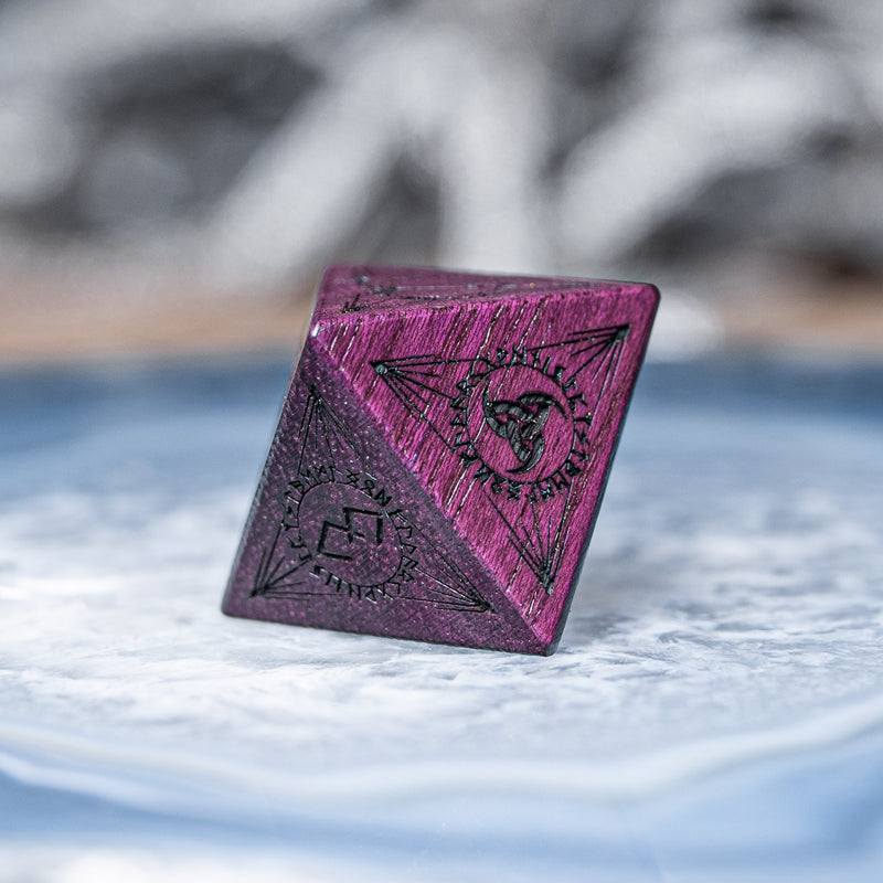 URWizards Dnd Engraved Purpleheart Wood Dice Set Nordic Style - Urwizards