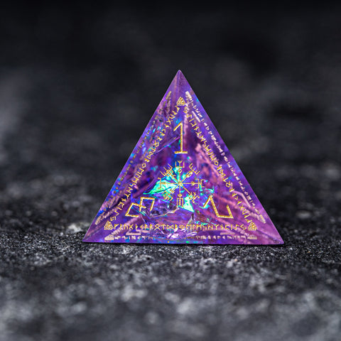 URWizards Dnd Resin Purple Glitter Engraved Dice Set Nordic Style - Urwizards