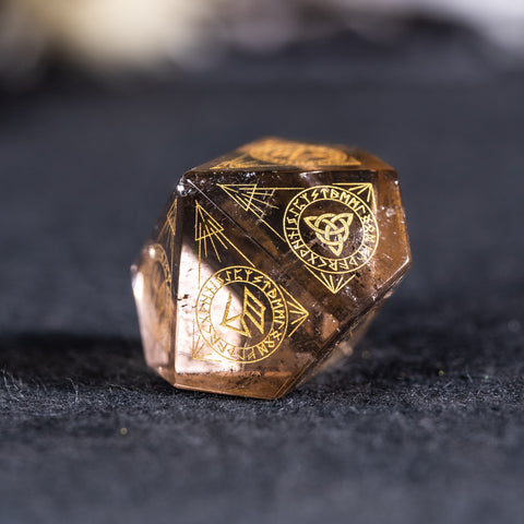 URWizards Dnd Engraved Smoky Quartz Dice Set Nordic Style - Urwizards