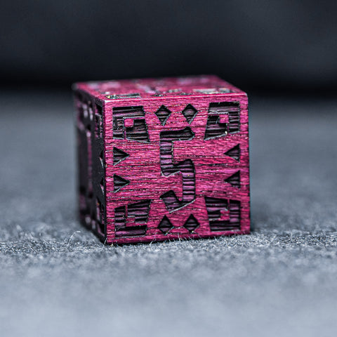 URWizards Engraved Purple Heart Wood Dice Set Indian Style - Urwizards