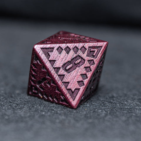 URWizards Engraved Purple Heart Wood Dice Set Indian Style - Urwizards