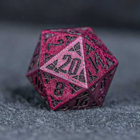 URWizards Engraved Purple Heart Wood Dice Set Indian Style - Urwizards