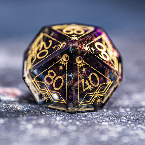 URWizards D&D Resin Octarine Engraved Dice Set Astrology Style - Urwizards