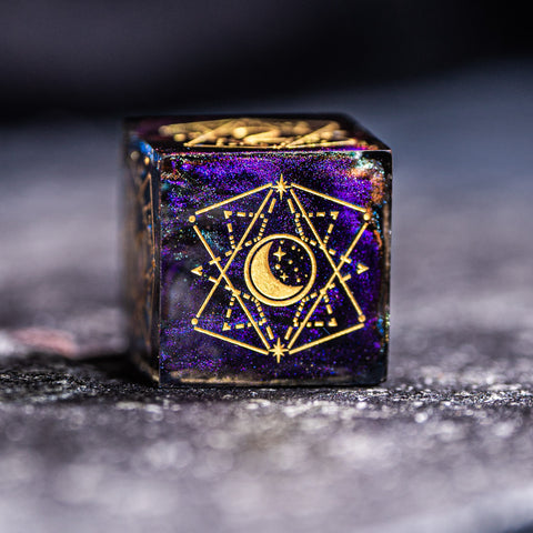 URWizards D&D Resin Octarine Engraved Dice Set Astrology Style - Urwizards