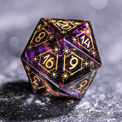 URWizards D&D Resin Octarine Engraved Dice Set Astrology Style - Urwizards