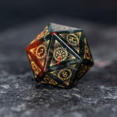 URWizards Dnd Engraved Bloodstone Dice Set Nordic Style - Urwizards