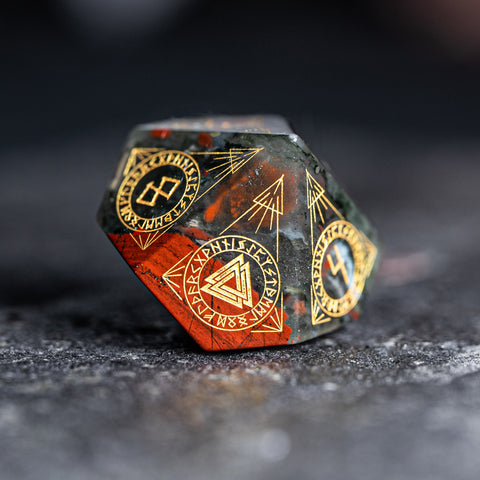 URWizards Dnd Engraved Bloodstone Dice Set Nordic Style - Urwizards