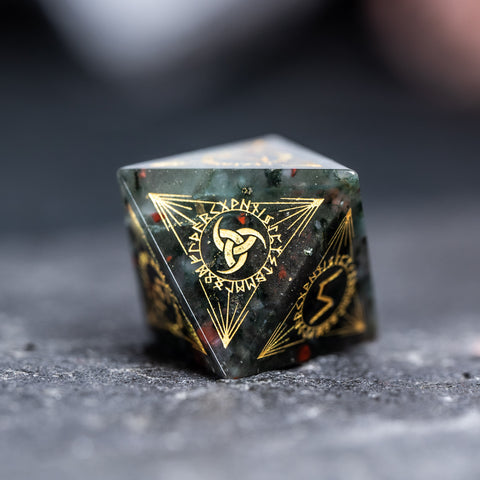 URWizards Dnd Engraved Bloodstone Dice Set Nordic Style - Urwizards