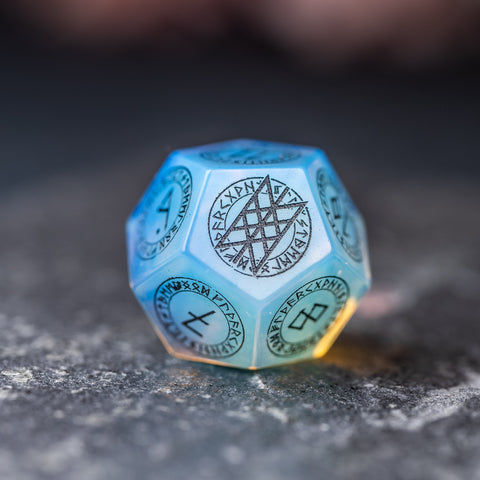 URWizards Dnd Engraved Opalite Stone Dice Set Nordic Style - Urwizards