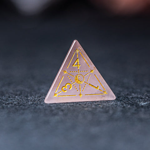 URWizards Dnd Engraved Rose Quartz Dice Set Astrology Style - Urwizards