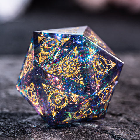 URWizards D&D Resin Night Neon Engraved Dice Set Nordic Style - Urwizards
