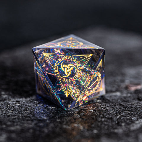 URWizards D&D Resin Night Neon Engraved Dice Set Nordic Style - Urwizards