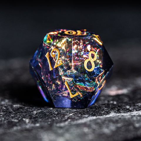 URWizards D&D Resin Night Neon Engraved Dice Set YEET & F*CK - Urwizards
