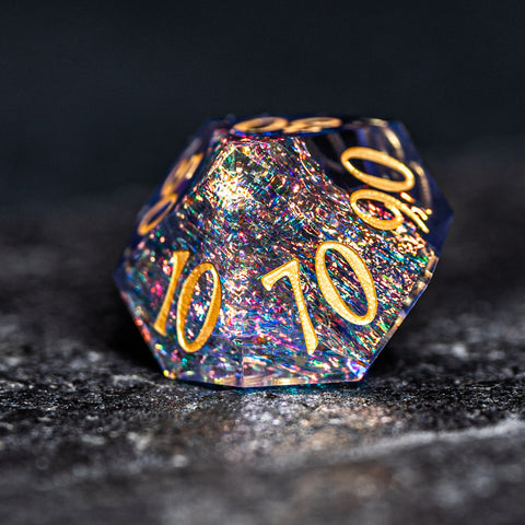 URWizards D&D Resin Night Neon Engraved Dice Set YEET & F*CK - Urwizards