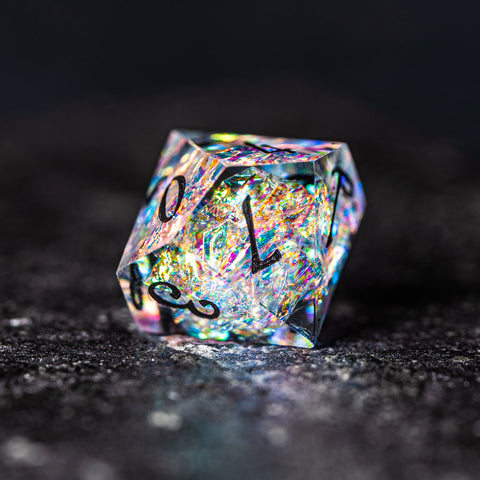 URWizards D&D Resin Opal Engraved Dice Set Turtle Style - Urwizards