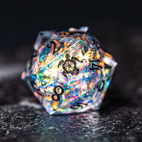 URWizards D&D Resin Opal Engraved Dice Set Turtle Style - Urwizards