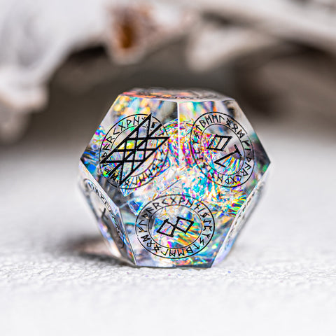 URWizards D&D Resin Opal Engraved Dice Set Nordic Style - Urwizards