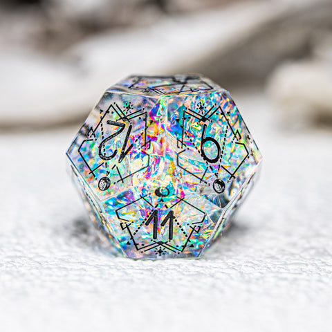 URWizards D&D Resin Opal Engraved Dice Set Astrology Style - Urwizards