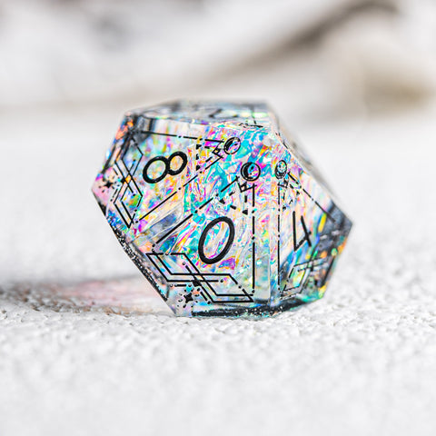 URWizards D&D Resin Opal Engraved Dice Set Astrology Style - Urwizards