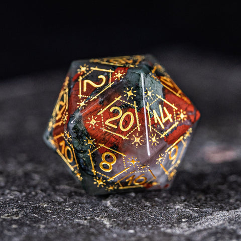 URWizards D&D Bloodstone Engraved Dice Set Astrology Style - Urwizards