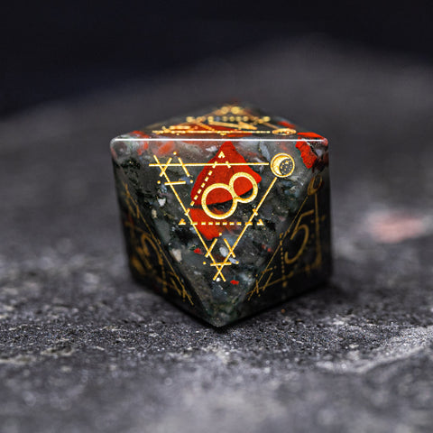 URWizards D&D Bloodstone Engraved Dice Set Astrology Style - Urwizards