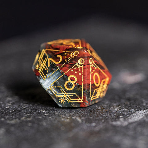 URWizards D&D Bloodstone Engraved Dice Set Astrology Style - Urwizards