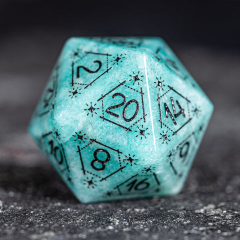 URWizards D&D Amazonite Engraved Dice Set Astrology Style - Urwizards