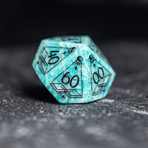 URWizards D&D Amazonite Engraved Dice Set Astrology Style - Urwizards